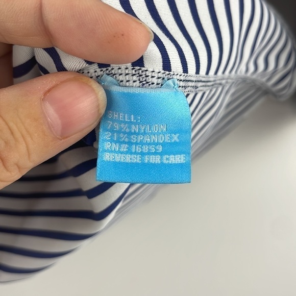 J. McLaughlin Stripe Boat Neck 3/4 Sleeve  Tee Sz M - Picture 4 of 5